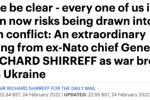 An extraordinary warning from ex-Nato chief, as war breaks out in Ukraine