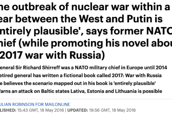 The outbreak of nuclear war within a year between the West and Putin is 'entirely plausible'