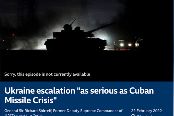 Ukraine escalation 'as serious as Cuban Missile Crisis'